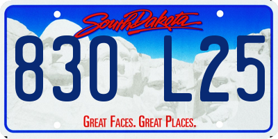 SD license plate 83OL25