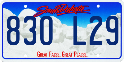 SD license plate 83OL29