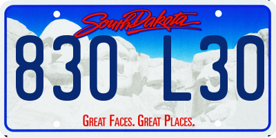 SD license plate 83OL30