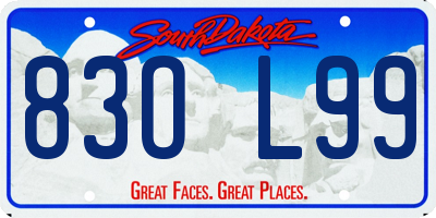 SD license plate 83OL99