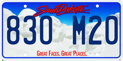 SD license plate 83OM20