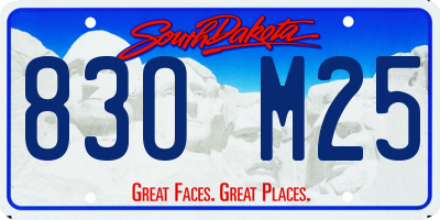 SD license plate 83OM25