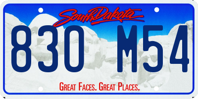 SD license plate 83OM54