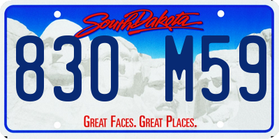 SD license plate 83OM59