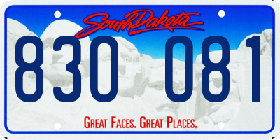 SD license plate 83OO81