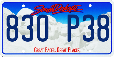 SD license plate 83OP38