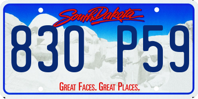 SD license plate 83OP59