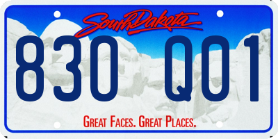 SD license plate 83OQ01