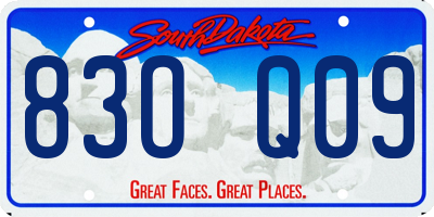 SD license plate 83OQ09