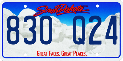SD license plate 83OQ24
