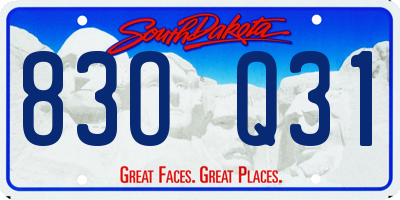 SD license plate 83OQ31