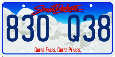 SD license plate 83OQ38
