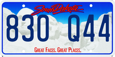 SD license plate 83OQ44