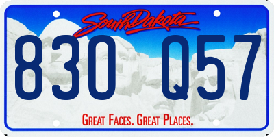 SD license plate 83OQ57