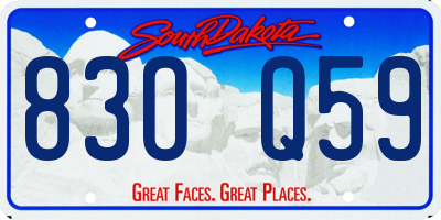 SD license plate 83OQ59