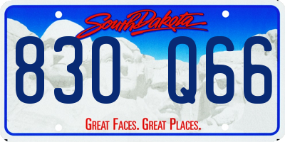 SD license plate 83OQ66