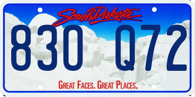 SD license plate 83OQ72