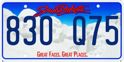 SD license plate 83OQ75