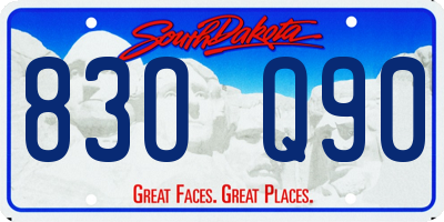 SD license plate 83OQ90