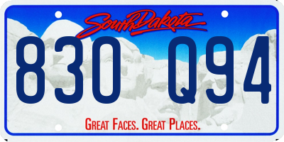 SD license plate 83OQ94