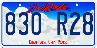 SD license plate 83OR28