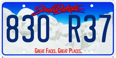 SD license plate 83OR37