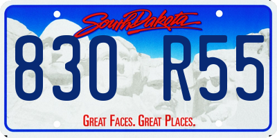 SD license plate 83OR55