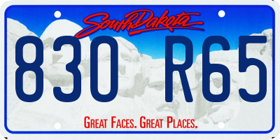 SD license plate 83OR65