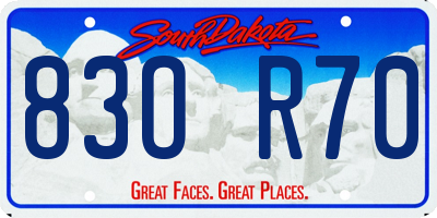 SD license plate 83OR70