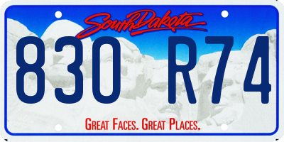 SD license plate 83OR74