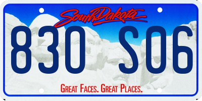 SD license plate 83OS06