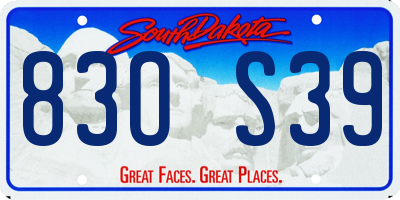 SD license plate 83OS39