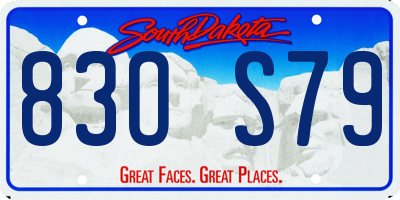 SD license plate 83OS79