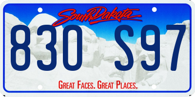 SD license plate 83OS97