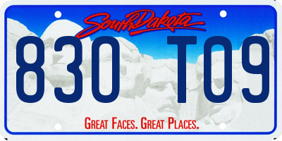 SD license plate 83OT09