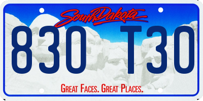 SD license plate 83OT30