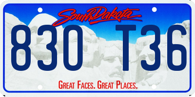SD license plate 83OT36