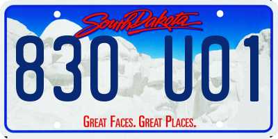 SD license plate 83OU01