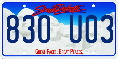 SD license plate 83OU03