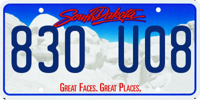 SD license plate 83OU08