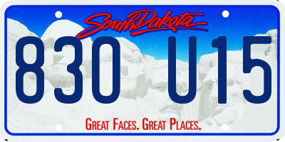 SD license plate 83OU15