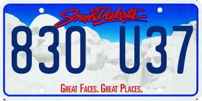 SD license plate 83OU37