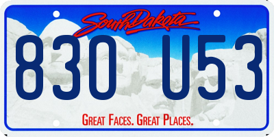 SD license plate 83OU53