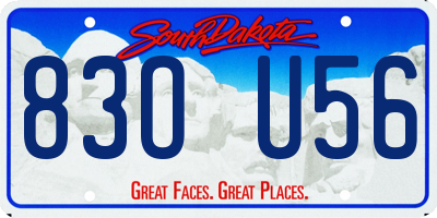 SD license plate 83OU56