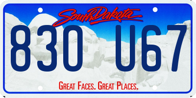 SD license plate 83OU67