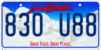 SD license plate 83OU88