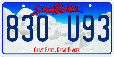 SD license plate 83OU93