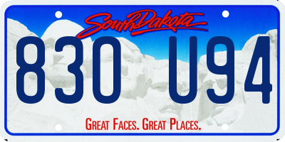 SD license plate 83OU94
