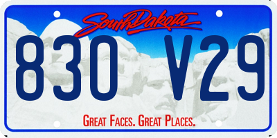 SD license plate 83OV29