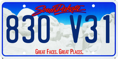 SD license plate 83OV31